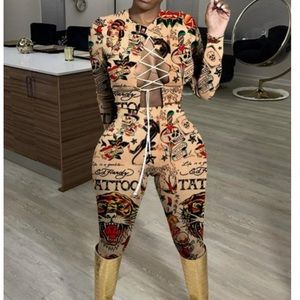 Ed hardy print two piece set